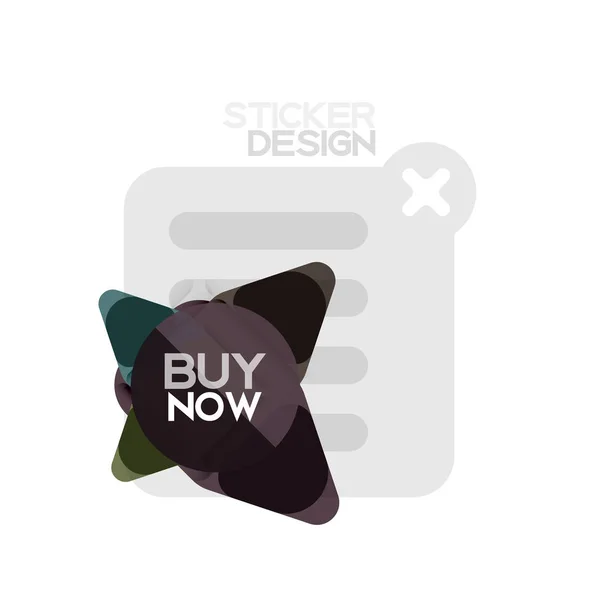 Flat Design Triangle Arrow Shape Geometric Sticker Icon Paper Style — Stock Vector
