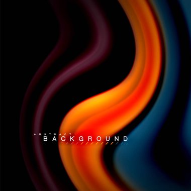 Sıvı karıştırma renkler dalga arka plan tasarlamak vektör. Renkli örgü dalgalar