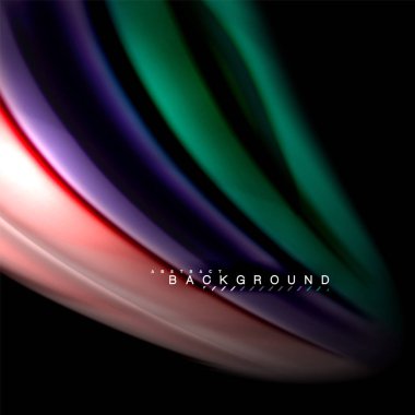 Sıvı karıştırma renkler dalga arka plan tasarlamak vektör. Renkli örgü dalgalar