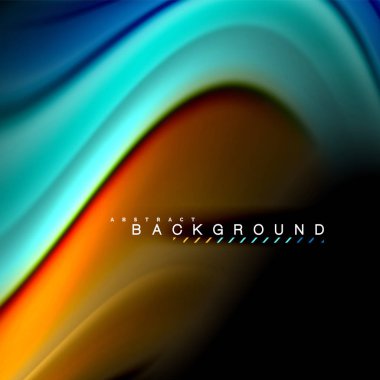 Sıvı karıştırma renkler dalga arka plan tasarlamak vektör. Renkli örgü dalgalar