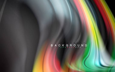 Sıvı sıvı renkler tasarım, renkli mermer veya plastik dalgalı doku arka plan, siyah, iş veya teknoloji sunu veya web broşür için parlak renkli öğeleri kapak tasarımı, duvar kağıdı