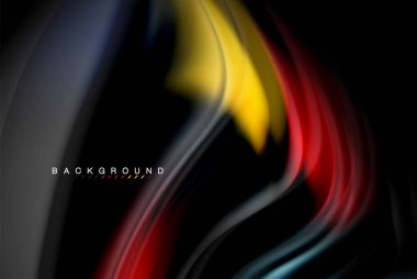 Sıvı sıvı renkler tasarım, renkli mermer veya plastik dalgalı doku arka plan, siyah, iş veya teknoloji sunu veya web broşür için parlak renkli öğeleri kapak tasarımı, duvar kağıdı