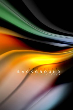 Sıvı sıvı renkler tasarım, renkli mermer veya plastik dalgalı doku arka plan, siyah, iş veya teknoloji sunu veya web broşür için parlak renkli öğeleri kapak tasarımı, duvar kağıdı