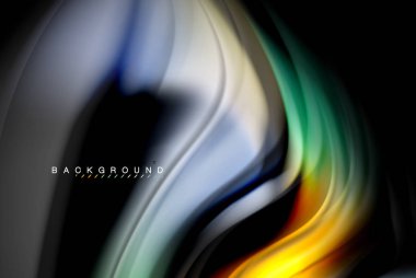 Sıvı sıvı renkler tasarım, renkli mermer veya plastik dalgalı doku arka plan, siyah, iş veya teknoloji sunu veya web broşür için parlak renkli öğeleri kapak tasarımı, duvar kağıdı