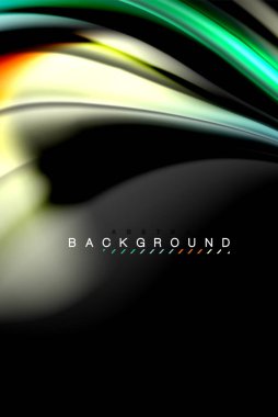 Sıvı sıvı renkler tasarım, renkli mermer veya plastik dalgalı doku arka plan, siyah, iş veya teknoloji sunu veya web broşür için parlak renkli öğeleri kapak tasarımı, duvar kağıdı