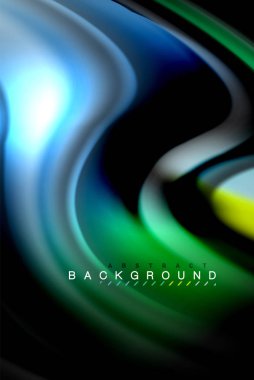 Sıvı sıvı renkler tasarım, renkli mermer veya plastik dalgalı doku arka plan, siyah, iş veya teknoloji sunu veya web broşür için parlak renkli öğeleri kapak tasarımı, duvar kağıdı