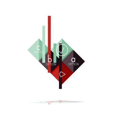 Kare seçeneğinin Infographic afiş. Bilgi ve veri görselleştirme, geometrik tasarım