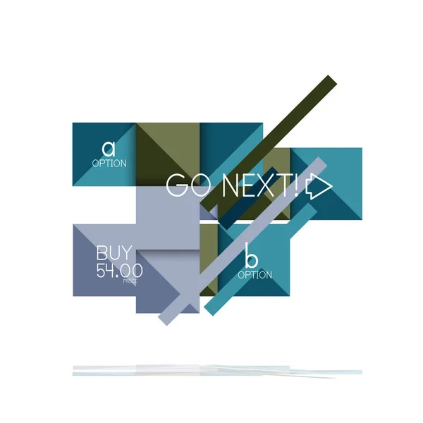 Banner de infografía de opción cuadrada. Visualización de datos e información, diseño geométrico — Vector de stock