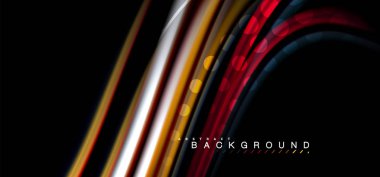 Siyah arka plan üzerinde renkli dalga satırları