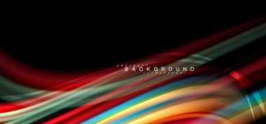 Siyah arka plan üzerinde renkli dalga satırları