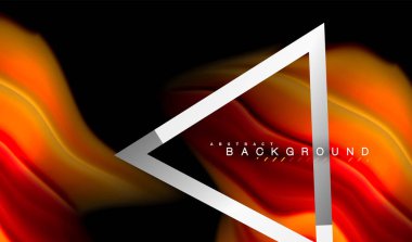 Gökkuşağı sıvı geometrik şekil dalga ve metalik renkler