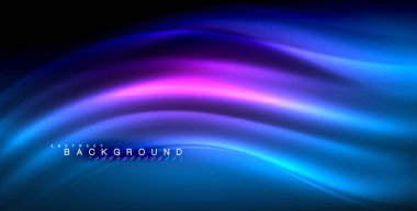 Neon parlayan dalga, sihirli enerji ve ışık arka plan