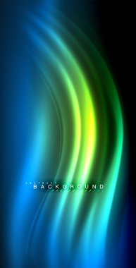 Neon parlayan dalga, sihirli enerji ve ışık arka plan