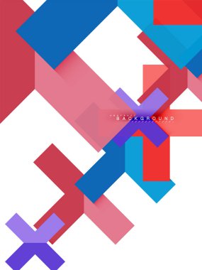 Çok renkli soyut geometrik şekiller, geometri arka plan web afiş için