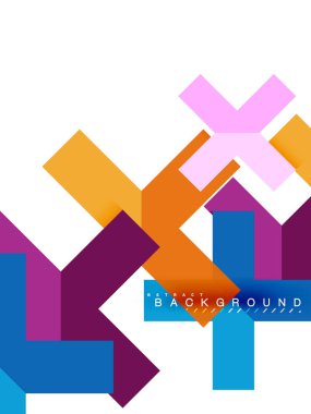 Çok renkli soyut geometrik şekiller, geometri arka plan web afiş için