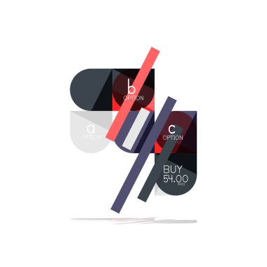 En az daire temiz soyut seçeneği adım Infographic tasarım öğesi, geometrik şekiller - Tur kareler, daireler ve satırları düzeni ile örnek metin