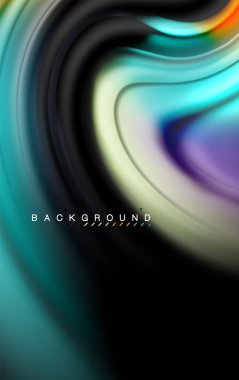 Sıvı sıvı renkler tasarım, renkli mermer veya plastik dalgalı doku arka plan, siyah, iş veya teknoloji sunu veya web broşür için parlak renkli öğeleri kapak tasarımı, duvar kağıdı