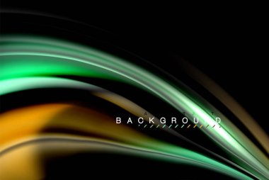 Sıvı sıvı parlak renkler tasarım, renkli mermer veya plastik dalgalı doku arka plan, siyah, iş veya teknoloji sunu veya web broşür için parlak renkli öğeleri kapak tasarımı