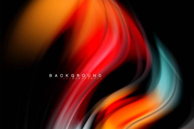 Sıvı sıvı renkler tasarım, renkli mermer veya plastik dalgalı doku arka plan, siyah, iş veya teknoloji sunu veya web broşür için parlak renkli öğeleri kapak tasarımı, duvar kağıdı