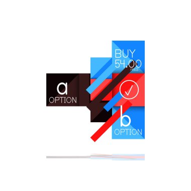 Kare seçeneğinin Infographic afiş. Bilgi ve veri görselleştirme, geometrik tasarım. Vektör çizim