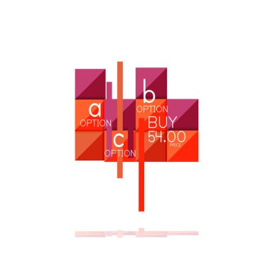 Kare seçeneğinin Infographic afiş. Bilgi ve veri görselleştirme, geometrik tasarım