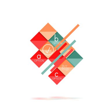 Kare seçeneğinin Infographic afiş. Bilgi ve veri görselleştirme, geometrik tasarım