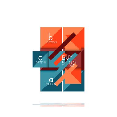 Kare seçeneğinin Infographic afiş. Bilgi ve veri görselleştirme, geometrik tasarım