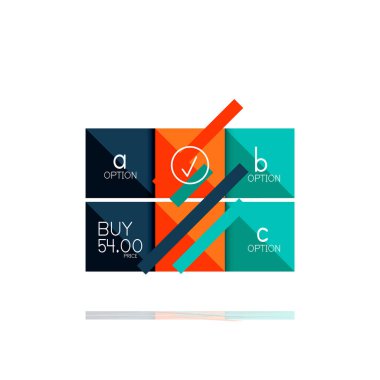 Kare seçeneğinin Infographic afiş. Bilgi ve veri görselleştirme, geometrik tasarım