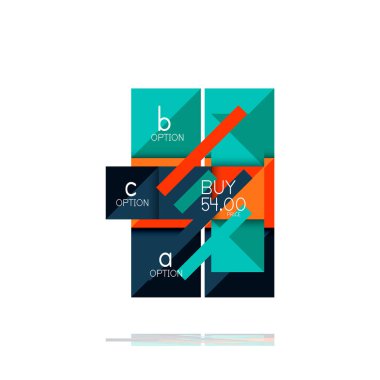 Kare seçeneğinin Infographic afiş. Bilgi ve veri görselleştirme, geometrik tasarım