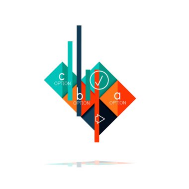 Kare seçeneğinin Infographic afiş. Bilgi ve veri görselleştirme, geometrik tasarım