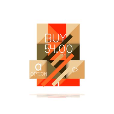 Kare seçeneğinin Infographic afiş. Bilgi ve veri görselleştirme, geometrik tasarım. Vektör çizim