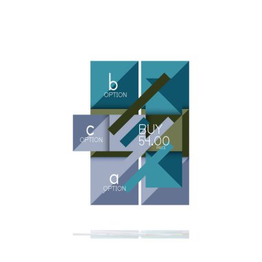 Kare seçeneğinin Infographic afiş. Bilgi ve veri görselleştirme, geometrik tasarım