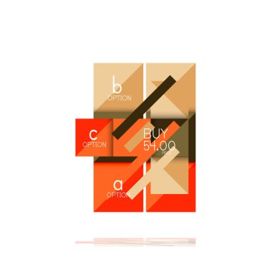 Kare seçeneğinin Infographic afiş. Bilgi ve veri görselleştirme, geometrik tasarım