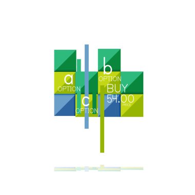 Kare seçeneğinin Infographic afiş. Bilgi ve veri görselleştirme, geometrik tasarım. Vektör çizim