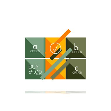 Kare seçeneğinin Infographic afiş. Bilgi ve veri görselleştirme, geometrik tasarım