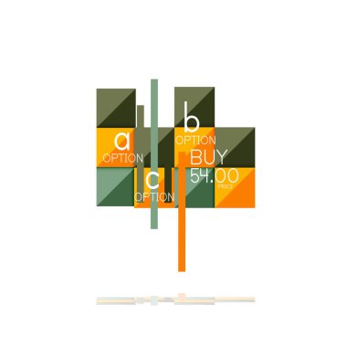 Kare seçeneğinin Infographic afiş. Bilgi ve veri görselleştirme, geometrik tasarım. Vektör çizim