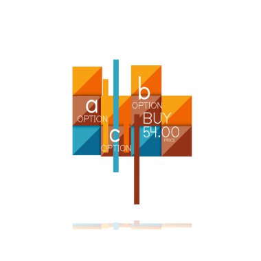 Kare seçeneğinin Infographic afiş. Bilgi ve veri görselleştirme, geometrik tasarım