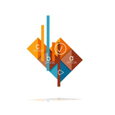 Kare seçeneğinin Infographic afiş. Bilgi ve veri görselleştirme, geometrik tasarım