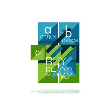 Kare seçeneğinin Infographic afiş. Bilgi ve veri görselleştirme, geometrik tasarım