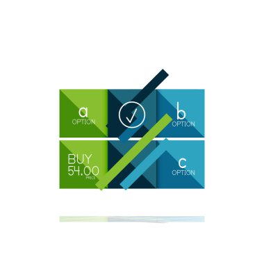 Kare seçeneğinin Infographic afiş. Bilgi ve veri görselleştirme, geometrik tasarım