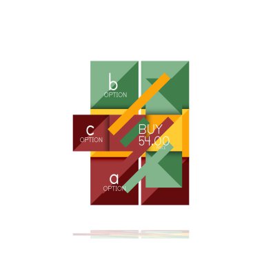 Kare seçeneğinin Infographic afiş. Bilgi ve veri görselleştirme, geometrik tasarım