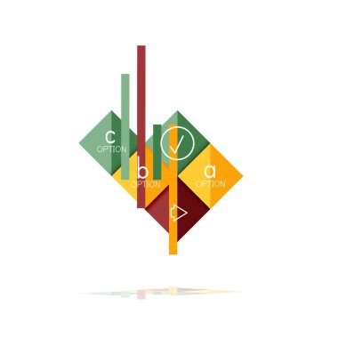 Kare seçeneğinin Infographic afiş. Bilgi ve veri görselleştirme, geometrik tasarım