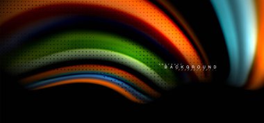 Siyah arka plan üzerinde renkli dalga satırları