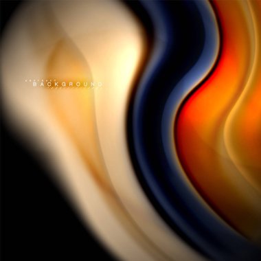 Sıvı karıştırma renkler dalga arka plan tasarlamak vektör. Renkli örgü dalgalar