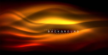 Neon parlayan dalga, sihirli enerji ve ışık arka plan