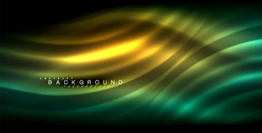 Neon parlayan dalga, sihirli enerji ve ışık arka plan