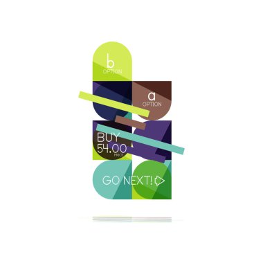 En az daire temiz soyut seçeneği adım Infographic tasarım öğesi, geometrik şekiller - Tur kareler, daireler ve satırları düzeni ile örnek metin