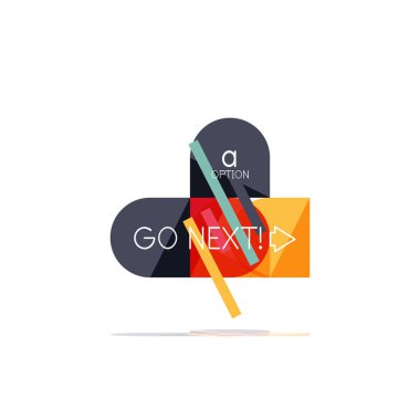 En az daire temiz soyut seçeneği adım Infographic tasarım öğesi, geometrik şekiller - Tur kareler, daireler ve satırları düzeni ile örnek metin