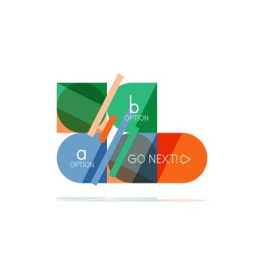 En az daire temiz soyut seçeneği adım Infographic tasarım öğesi, geometrik şekiller - Tur kareler, daireler ve satırları düzeni ile örnek metin