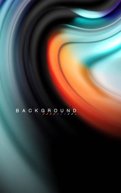 Sıvı sıvı renkler tasarım, renkli mermer veya plastik dalgalı doku arka plan, siyah, iş veya teknoloji sunu veya web broşür için parlak renkli öğeleri kapak tasarımı, duvar kağıdı